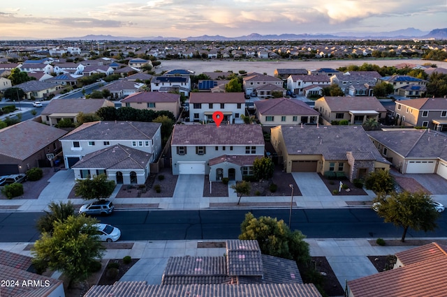 bird's eye view with a residential view