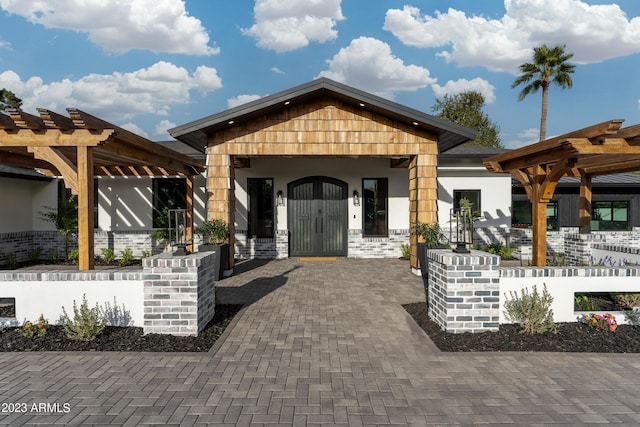 view of community with a pergola