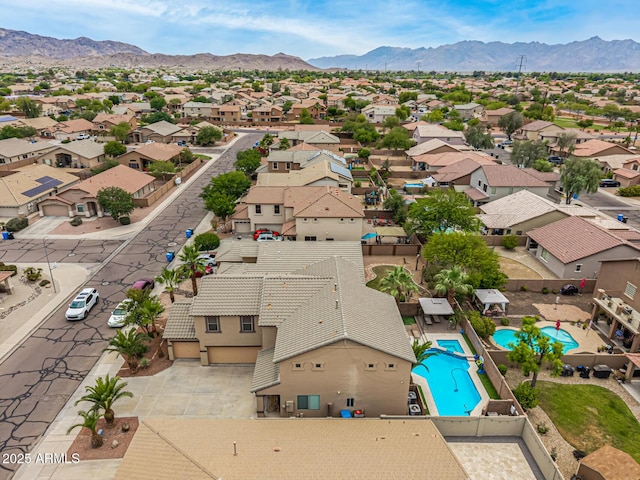8214 S 48th Dr, Laveen, AZ 85339 - aerial view of residential area featuring mountains and a pool