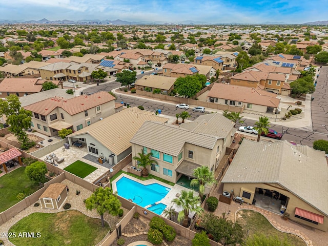 8214 S 48th Dr, Laveen, AZ 85339 - aerial view of residential area with a pool and mountains