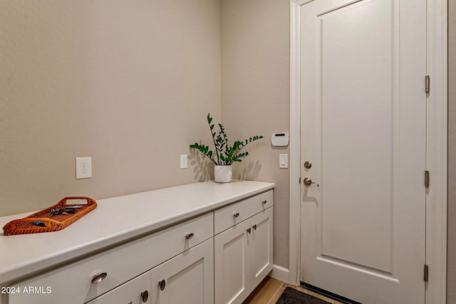 doorway to outside featuring light hardwood / wood-style flooring