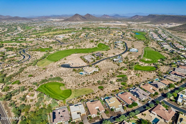 drone / aerial view with a mountain view