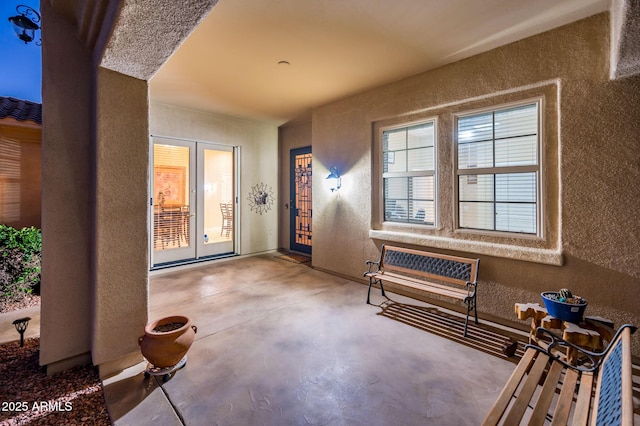 doorway to property with french doors and a patio