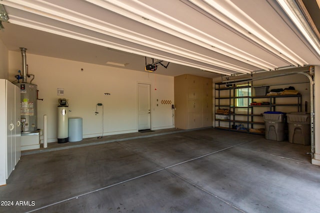 garage with gas water heater