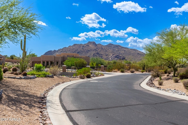 exterior space featuring a mountain view