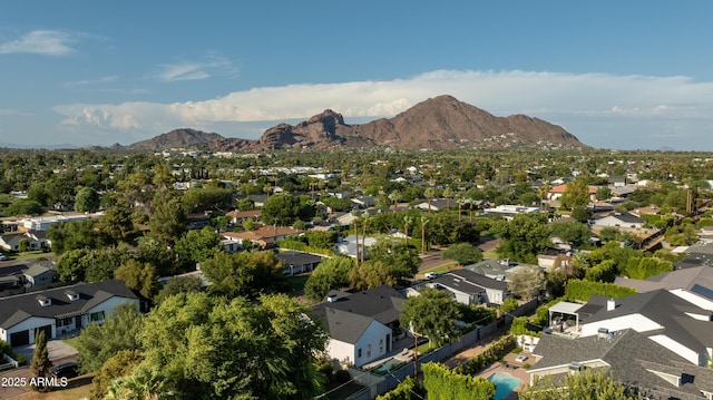 aerial view with a mountain view