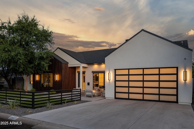 view of front of house featuring a garage