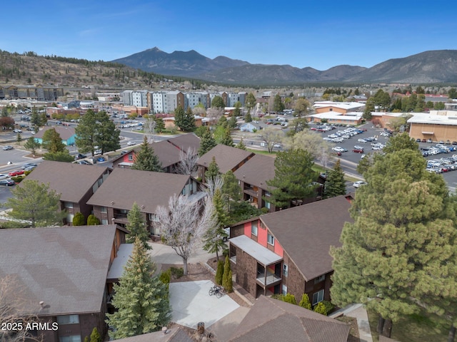 aerial view with a mountain view