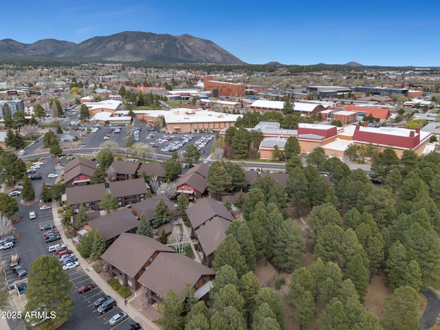 birds eye view of property featuring a residential view and a mountain view