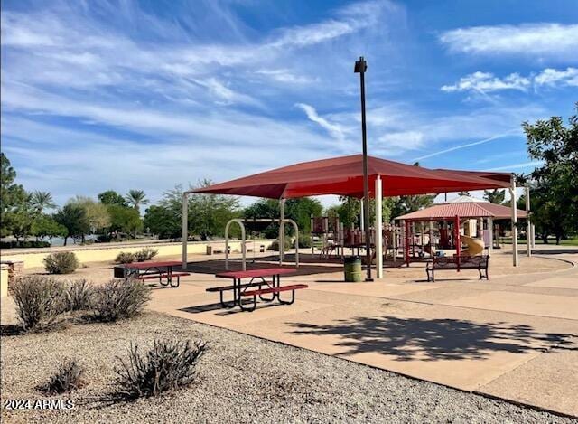 view of community with a playground