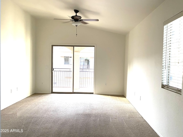 2402 E 5th St Unit 1472, Tempe, AZ 85288 - spare room with ceiling fan, carpet, plenty of natural light, and lofted ceiling