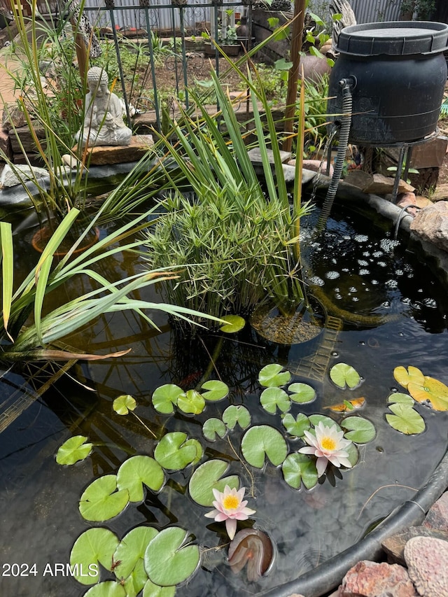 details featuring a small pond