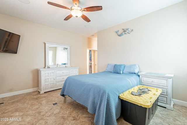 bedroom featuring ceiling fan