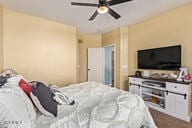 bedroom with ceiling fan