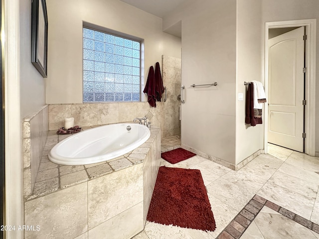 bathroom with plus walk in shower