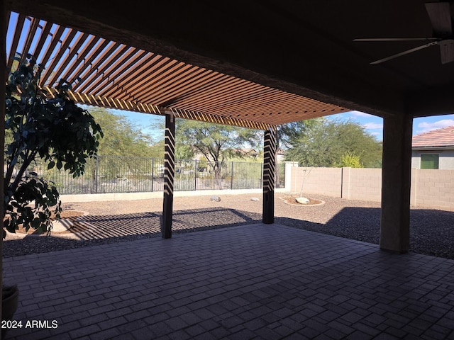 view of patio / terrace featuring a pergola