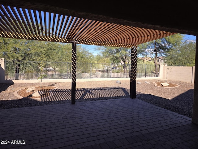 view of patio / terrace featuring a pergola