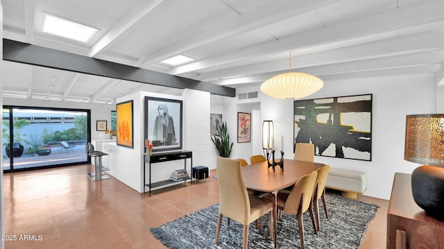 5714 N 11th St, Phoenix, AZ 85014 - dining space featuring beam ceiling
