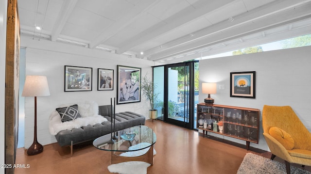 5714 N 11th St, Phoenix, AZ 85014 - living area with beamed ceiling