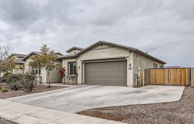 single story home featuring a garage