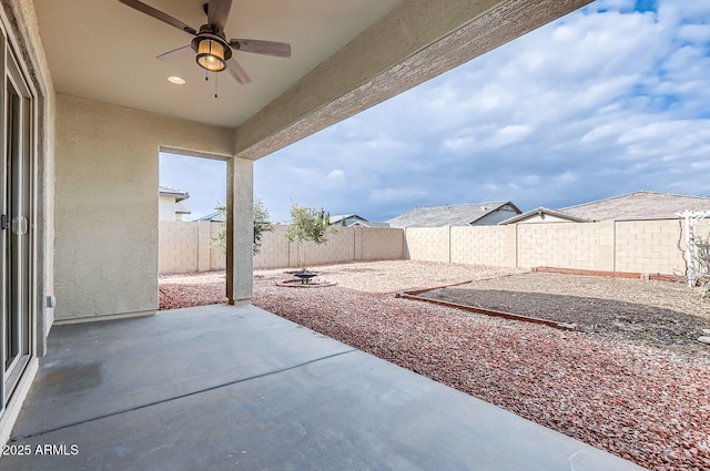 view of patio / terrace with ceiling fan