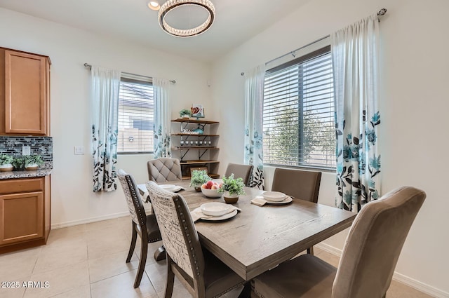 tiled dining area with plenty of natural light