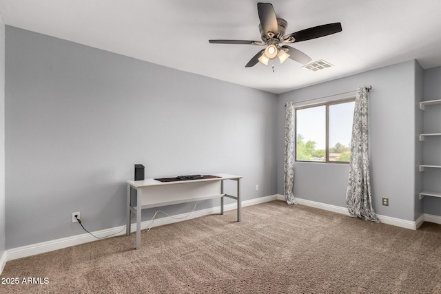 23332 N Serenity Trl, Florence, AZ 85132 - carpeted home office featuring ceiling fan and baseboards