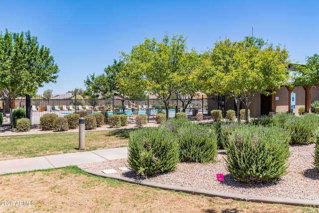 surrounding community featuring fence and a pool