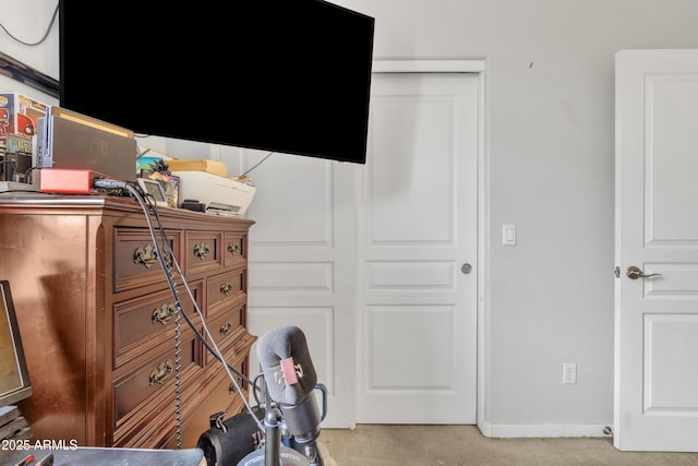 bedroom with a closet and carpet floors