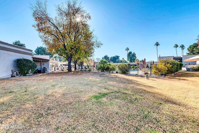 view of yard with fence