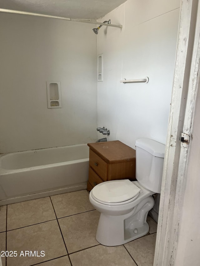 527 S Macdonald, Mesa, AZ 85210 - bathroom with toilet, shower / bath combination, and tile patterned flooring