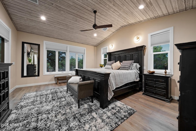 1500 W Pinetree Ct, Show Low, AZ 85901 - bedroom featuring multiple windows, wood finished floors, wooden ceiling, lofted ceiling, and recessed lighting