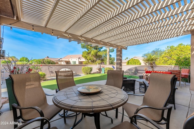 view of patio with a pergola