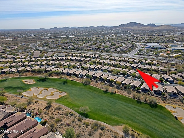 aerial view featuring a mountain view