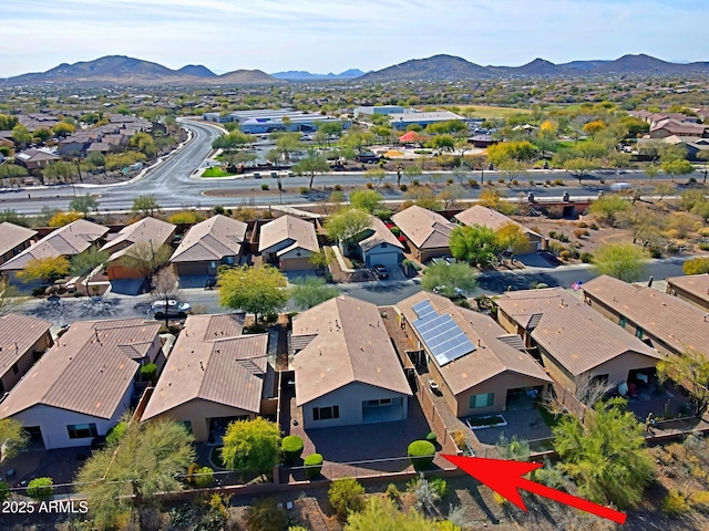 aerial view featuring a mountain view