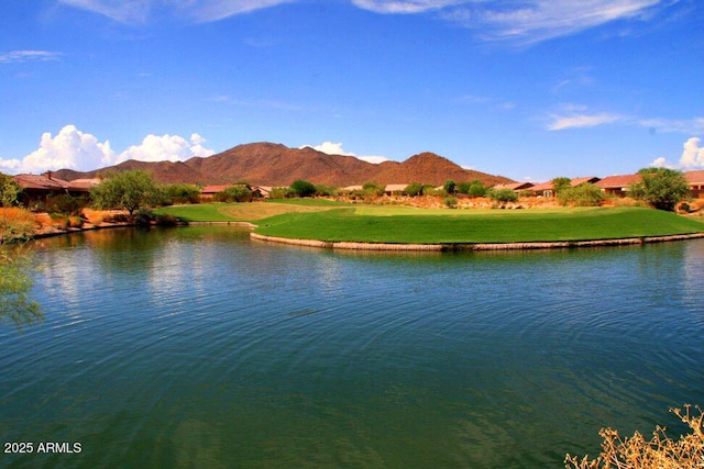 property view of water featuring a mountain view