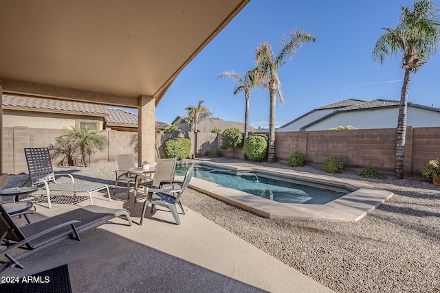 view of pool featuring a patio