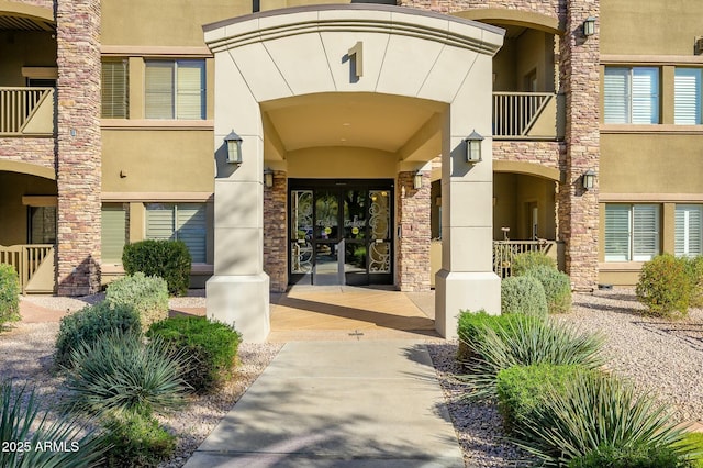 property entrance featuring french doors