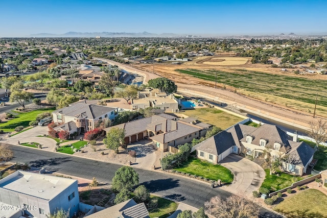 bird's eye view with a mountain view