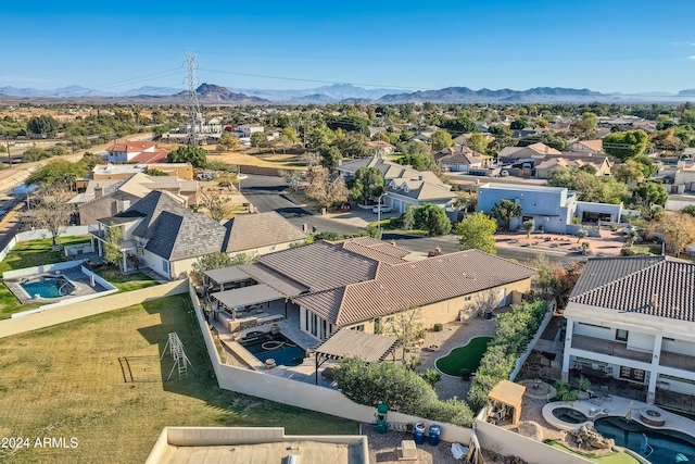 bird's eye view featuring a mountain view