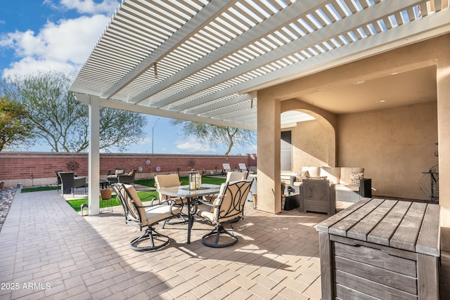 view of patio with a pergola