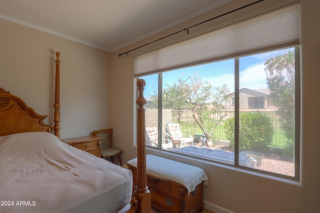 bedroom featuring ornamental molding