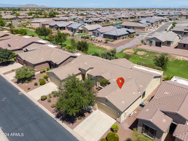 drone / aerial view with a residential view