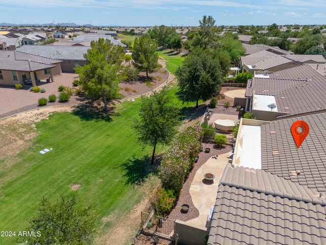 drone / aerial view with a residential view