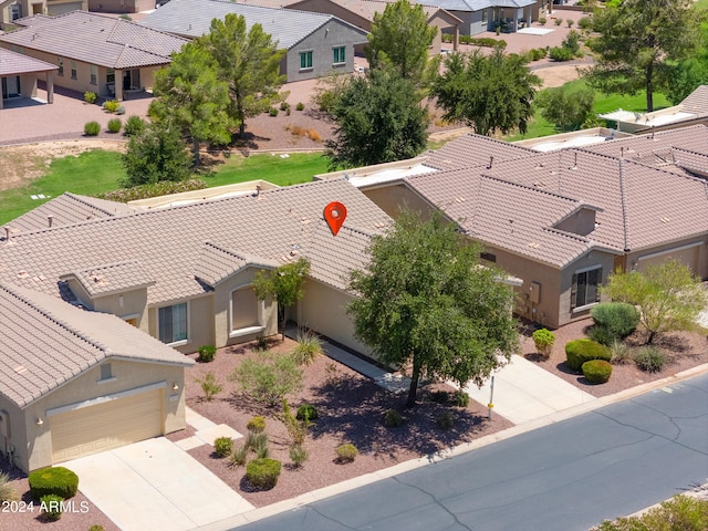 drone / aerial view with a residential view