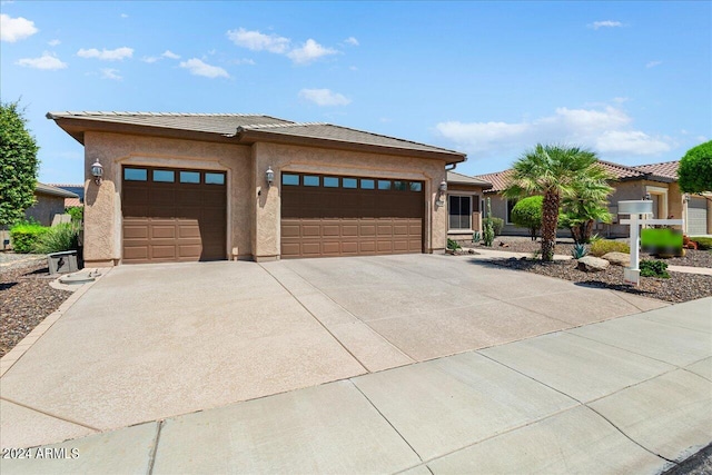 prairie-style house with a garage