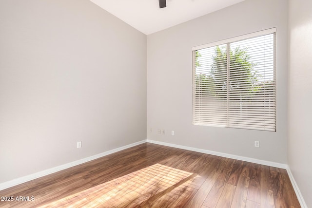 4215 W Hackamore Dr, Phoenix, AZ 85083 - empty room with wood finished floors, ceiling fan, and baseboards