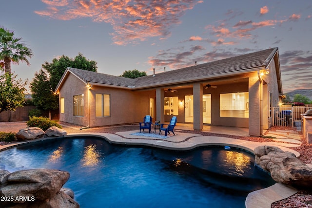 4215 W Hackamore Dr, Phoenix, AZ 85083 - view of swimming pool featuring ceiling fan and a patio