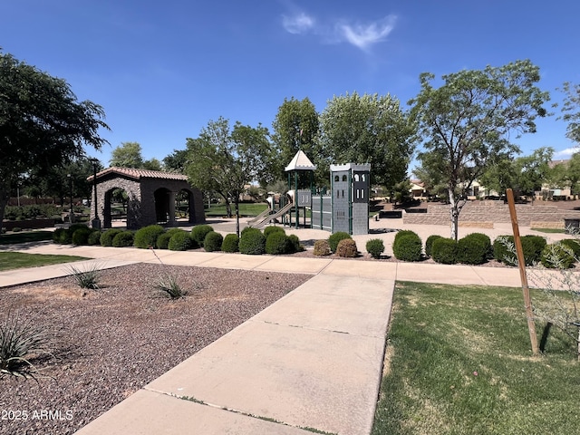 view of home's community with playground community