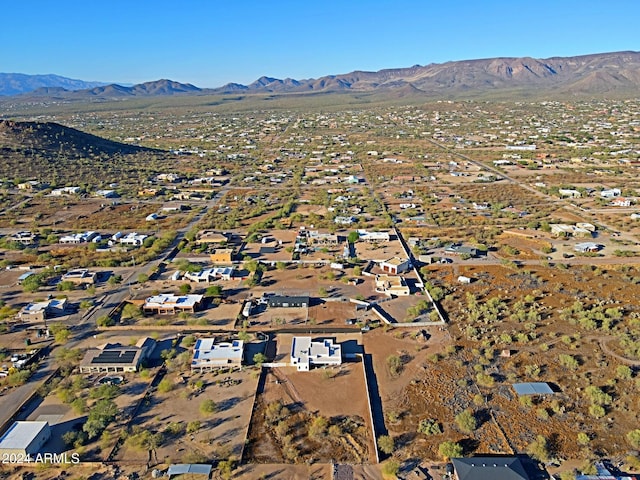 aerial view with a mountain view